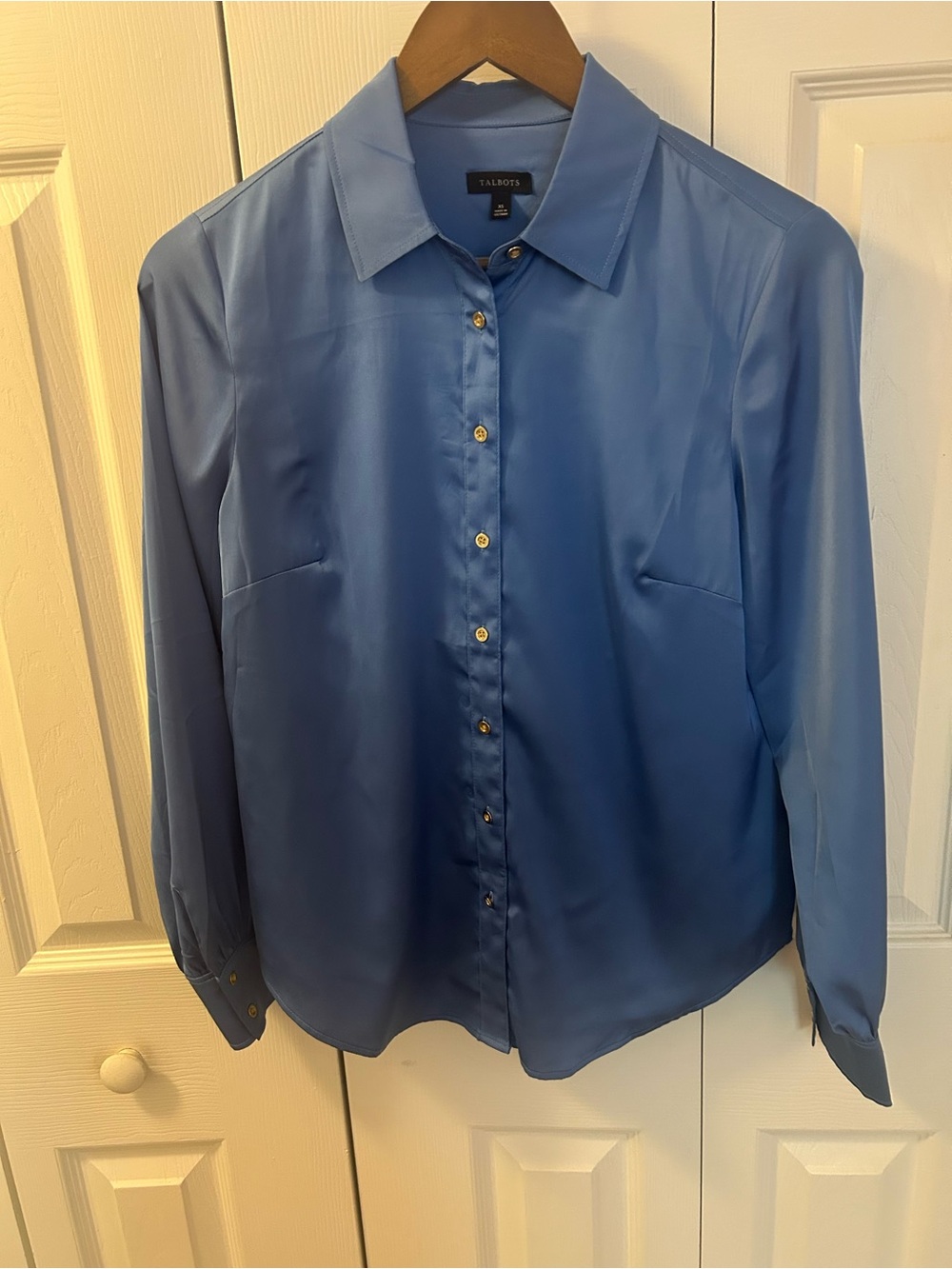 Talbots Light Blue Button-Front Blouse